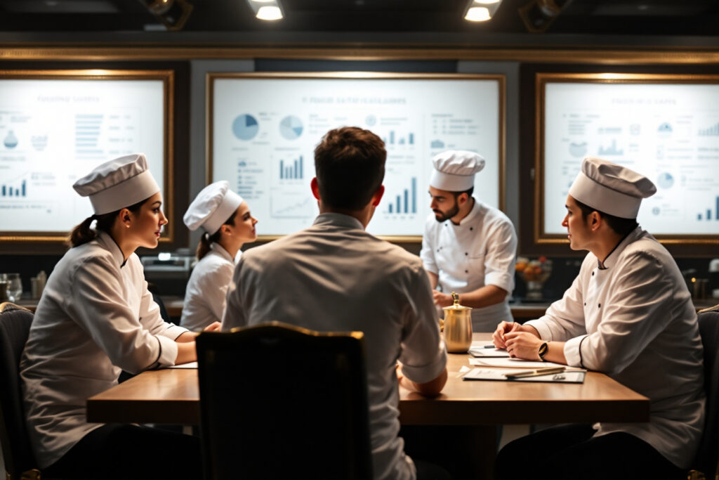 plusieurs chefs de cuisine en formation chr à Lyon