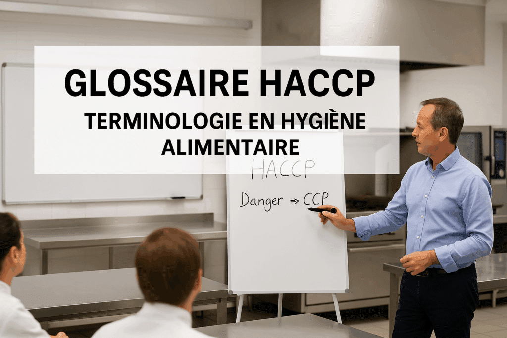une scène de formation HACCP dans une ambiance professionnelle.