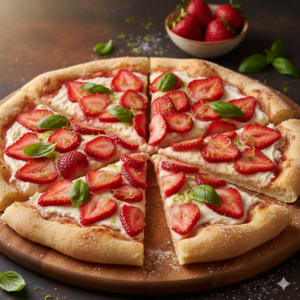 pizza creme patissiere et fraises