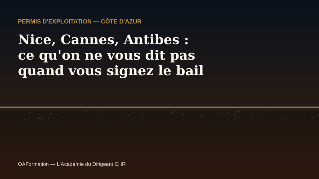 Terrasse de bar sur la Croisette à Cannes, reprise d'établissement CHR